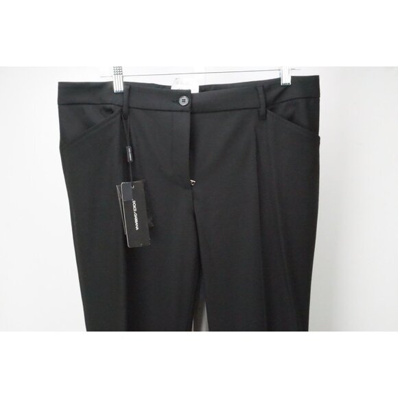 Dolce & Gabbana Black Wool Blend Mens Pants Trousers Sz 48 EU NEW